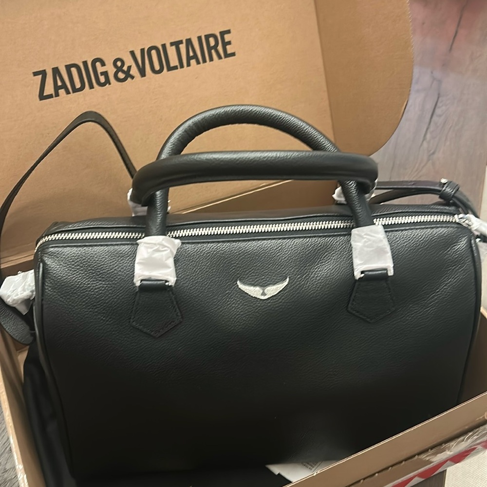 Zadig & Voltaire Black Crossbody Bag with Structured Design